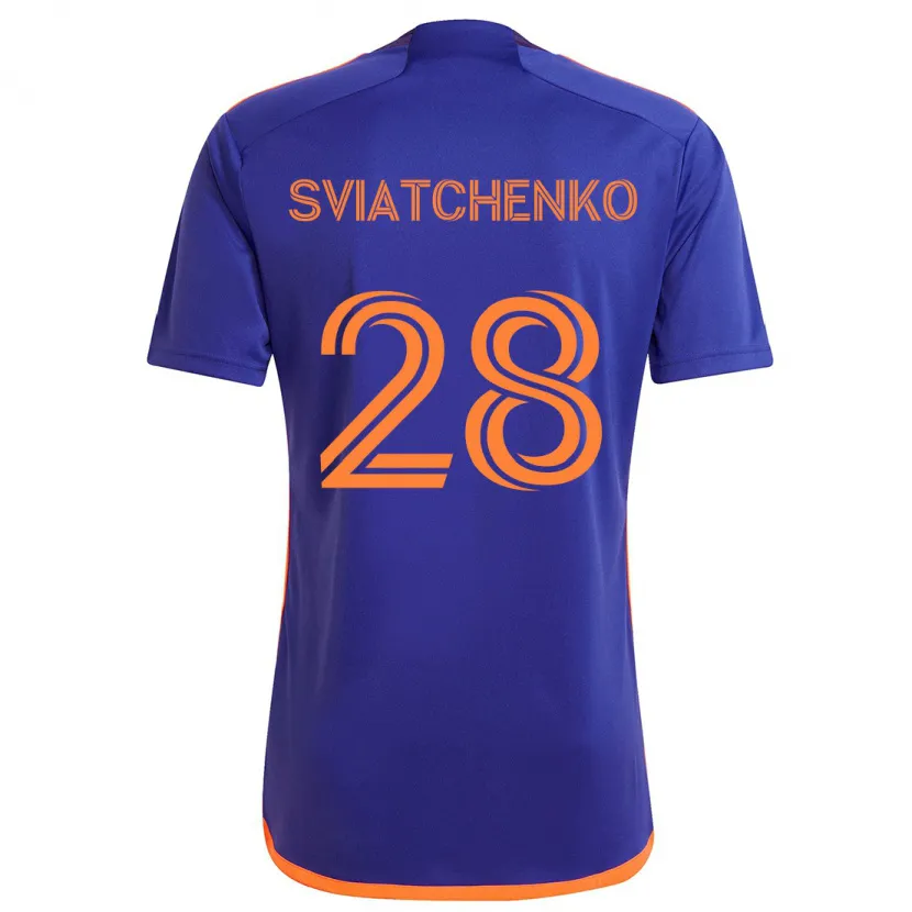 Danxen Niño Camiseta Erik Sviatchenko #28 Púrpura Naranja 2ª Equipación 2024/25 La Camisa