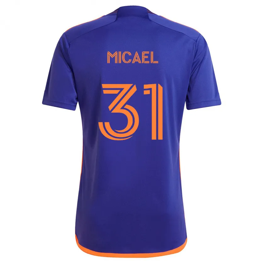 Danxen Niño Camiseta Micael #31 Púrpura Naranja 2ª Equipación 2024/25 La Camisa