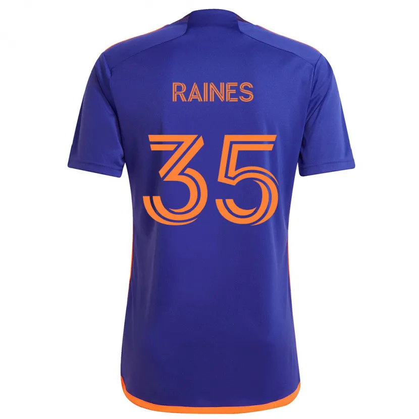 Danxen Niño Camiseta Brooklyn Raines #35 Púrpura Naranja 2ª Equipación 2024/25 La Camisa