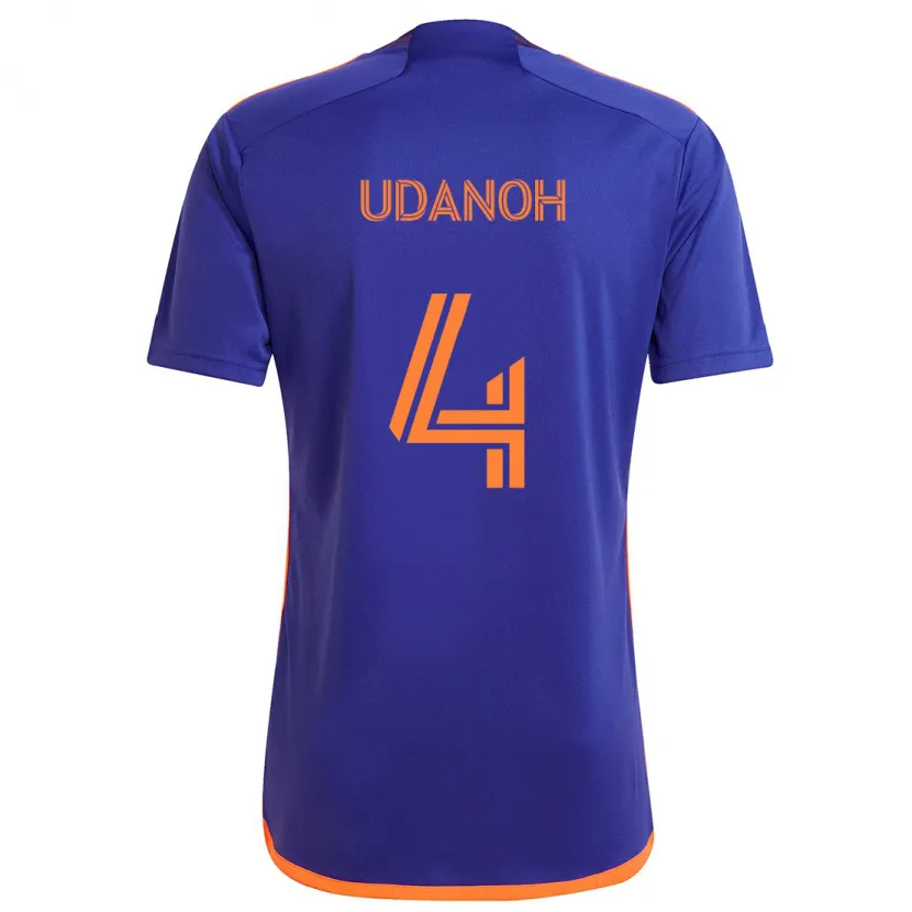 Danxen Niño Camiseta Iffy Udanoh #4 Púrpura Naranja 2ª Equipación 2024/25 La Camisa