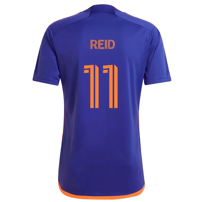 Danxen Niño Camiseta Isaiah Reid #11 Púrpura Naranja 2ª Equipación 2024/25 La Camisa