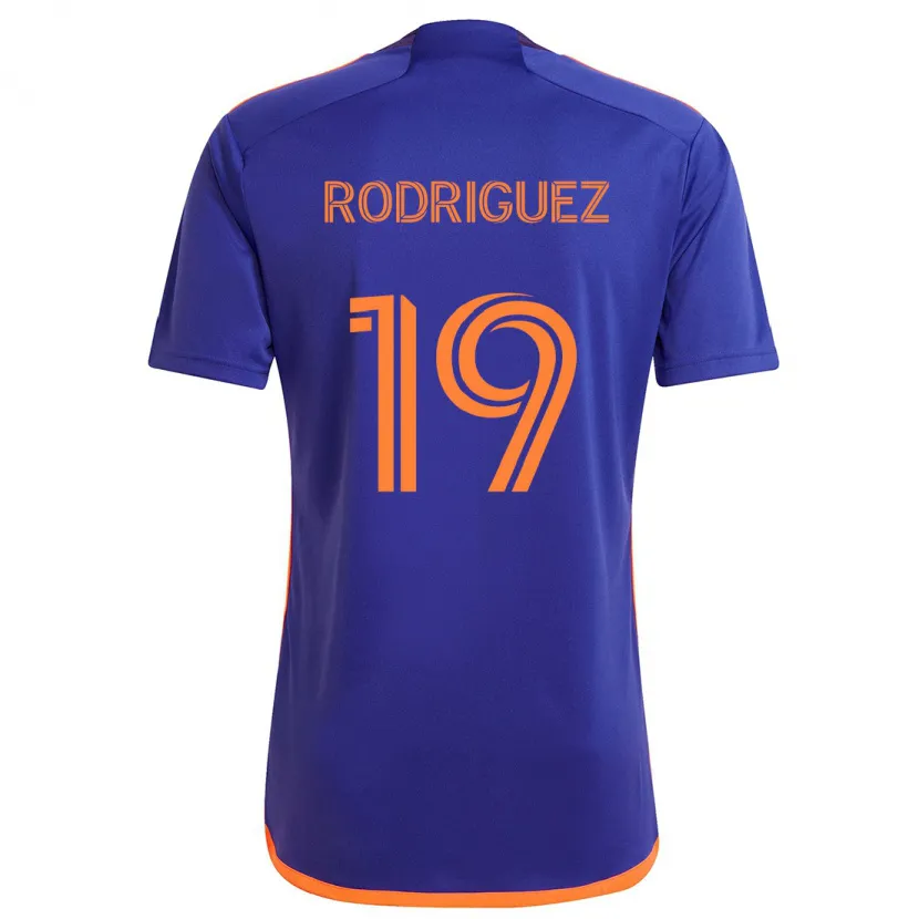 Danxen Niño Camiseta Sebastian Rodriguez #19 Púrpura Naranja 2ª Equipación 2024/25 La Camisa