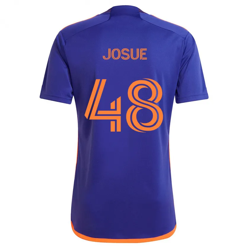 Danxen Niño Camiseta Josué Souza #48 Púrpura Naranja 2ª Equipación 2024/25 La Camisa