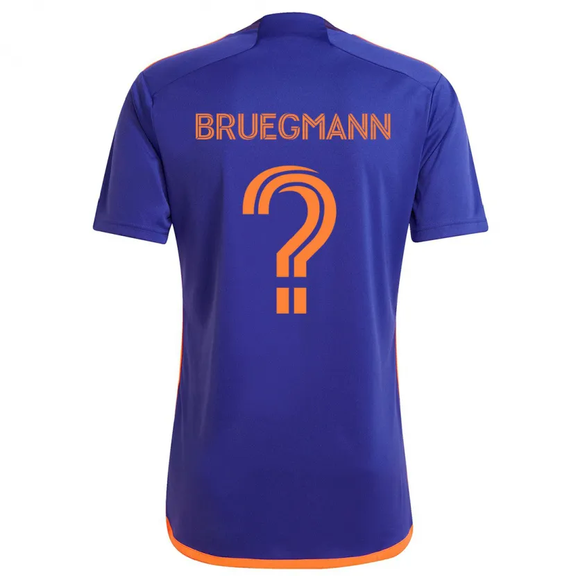 Danxen Niño Camiseta Lukas Bruegmann #0 Púrpura Naranja 2ª Equipación 2024/25 La Camisa