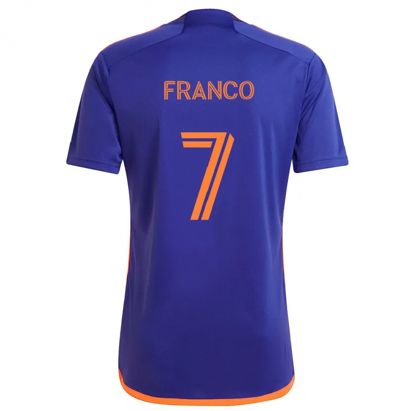 Danxen Niño Camiseta Iván Franco #7 Púrpura Naranja 2ª Equipación 2024/25 La Camisa