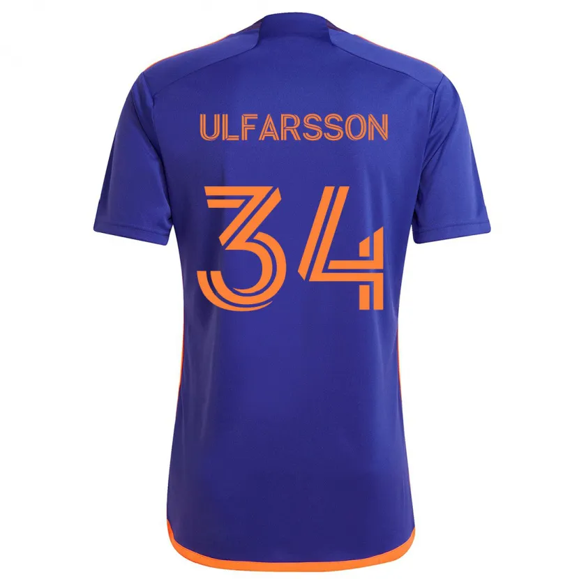 Danxen Niño Camiseta Thor Úlfarsson #34 Púrpura Naranja 2ª Equipación 2024/25 La Camisa