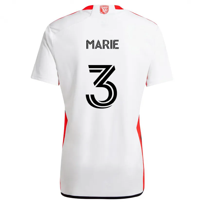 Danxen Niño Camiseta Paul Marie #3 Blanco Rojo 2ª Equipación 2024/25 La Camisa