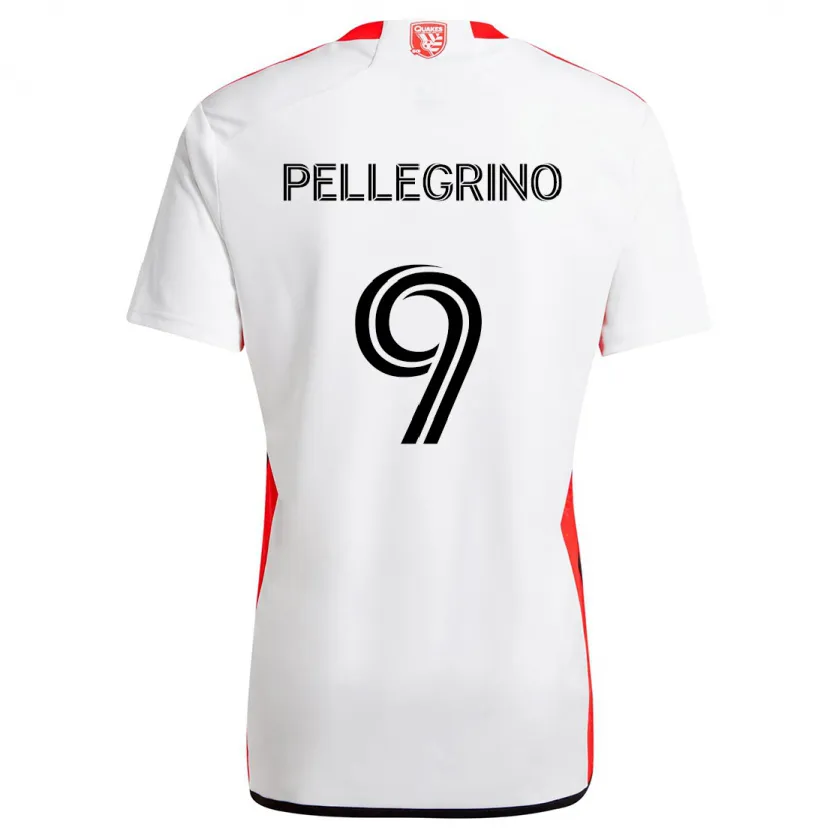 Danxen Niño Camiseta Amahl Pellegrino #9 Blanco Rojo 2ª Equipación 2024/25 La Camisa