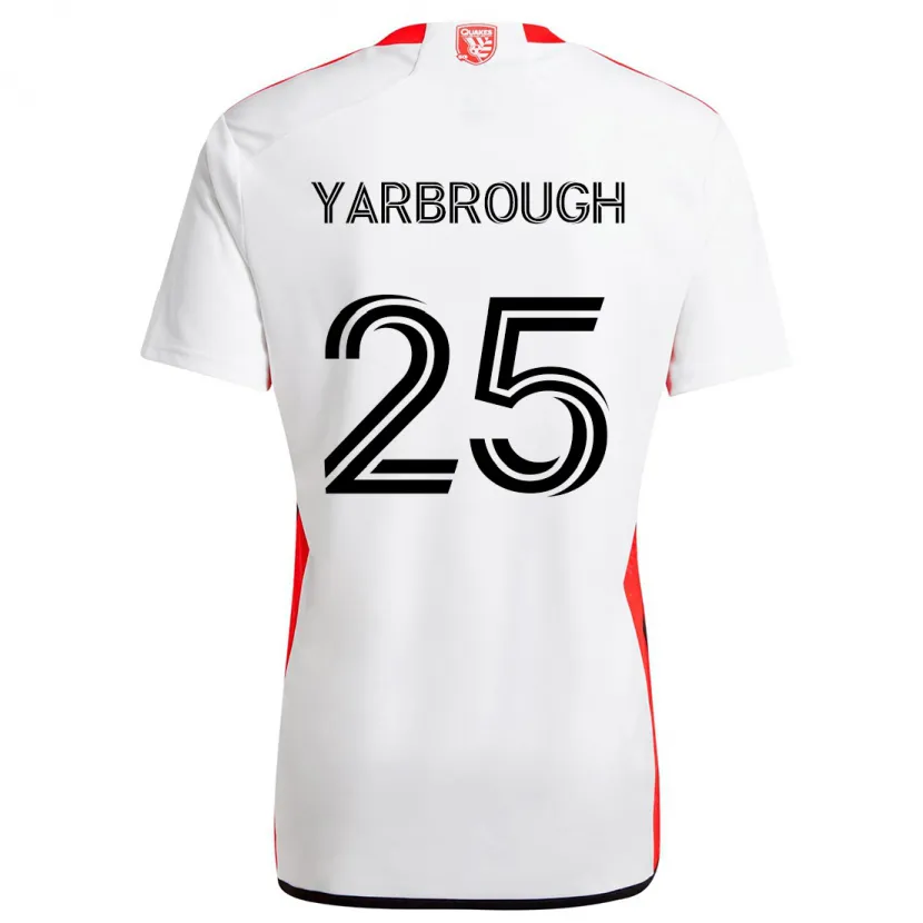 Danxen Niño Camiseta William Yarbrough #25 Blanco Rojo 2ª Equipación 2024/25 La Camisa