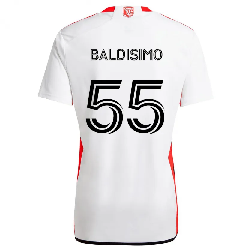 Danxen Niño Camiseta Michael Baldisimo #55 Blanco Rojo 2ª Equipación 2024/25 La Camisa