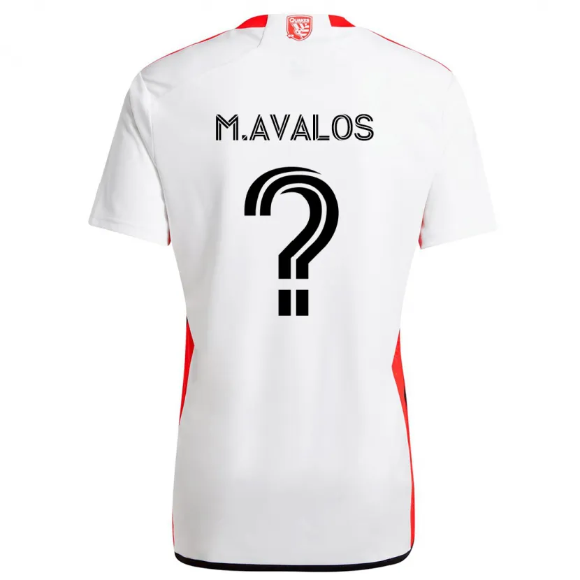 Danxen Niño Camiseta Marcelo Avalos #0 Blanco Rojo 2ª Equipación 2024/25 La Camisa