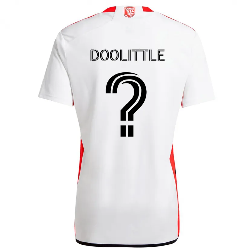 Danxen Niño Camiseta Brooks Doolittle #0 Blanco Rojo 2ª Equipación 2024/25 La Camisa