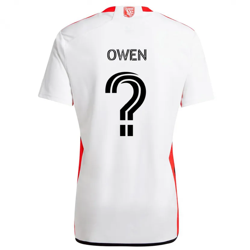 Danxen Niño Camiseta Connor Owen #0 Blanco Rojo 2ª Equipación 2024/25 La Camisa