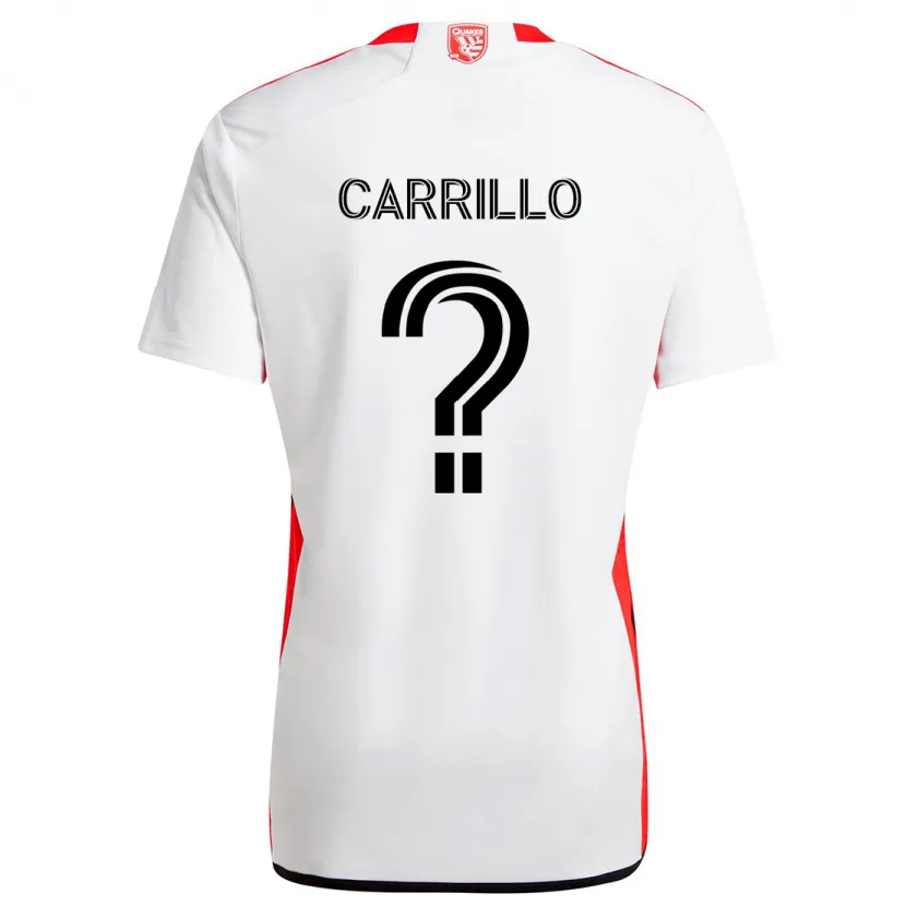 Danxen Niño Camiseta Israel Carrillo #0 Blanco Rojo 2ª Equipación 2024/25 La Camisa