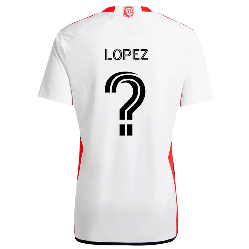 Danxen Niño Camiseta Mateo Lopez #0 Blanco Rojo 2ª Equipación 2024/25 La Camisa