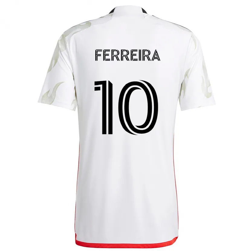 Danxen Niño Camiseta Jesús Ferreira #10 Blanco Rojo Negro 2ª Equipación 2024/25 La Camisa