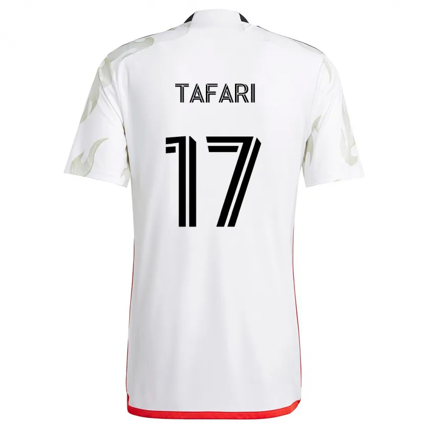 Danxen Niño Camiseta Nkosi Tafari #17 Blanco Rojo Negro 2ª Equipación 2024/25 La Camisa