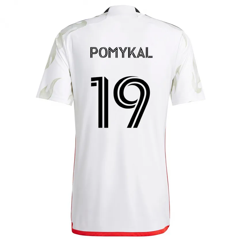 Danxen Niño Camiseta Paxton Pomykal #19 Blanco Rojo Negro 2ª Equipación 2024/25 La Camisa