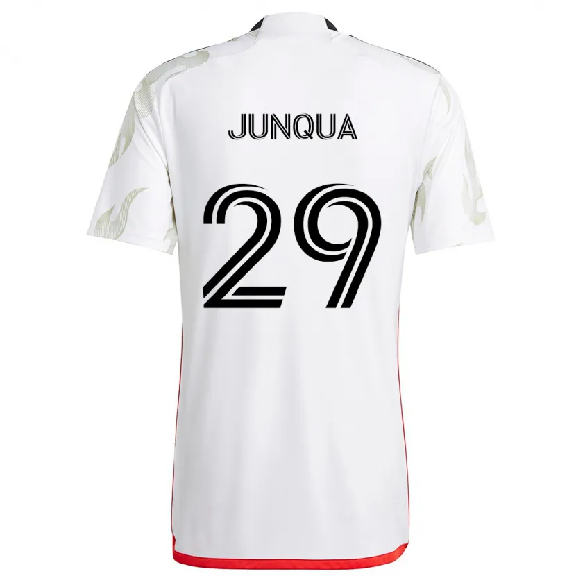 Danxen Niño Camiseta Sam Junqua #29 Blanco Rojo Negro 2ª Equipación 2024/25 La Camisa