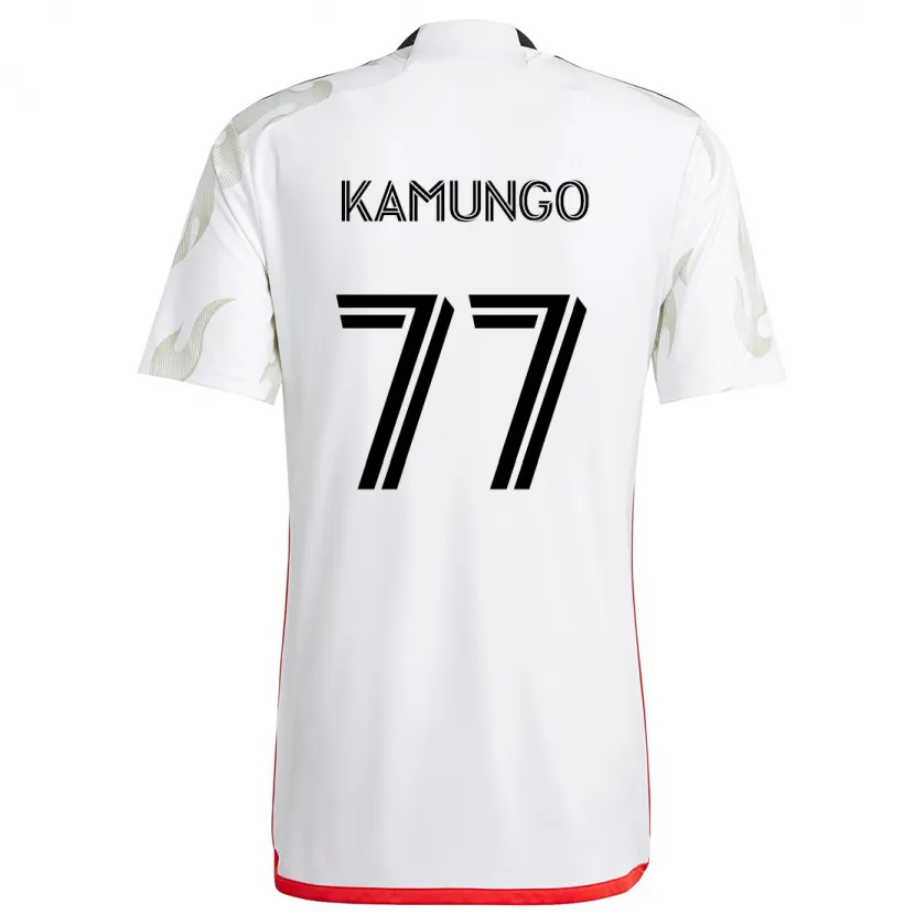 Danxen Niño Camiseta Bernard Kamungo #77 Blanco Rojo Negro 2ª Equipación 2024/25 La Camisa