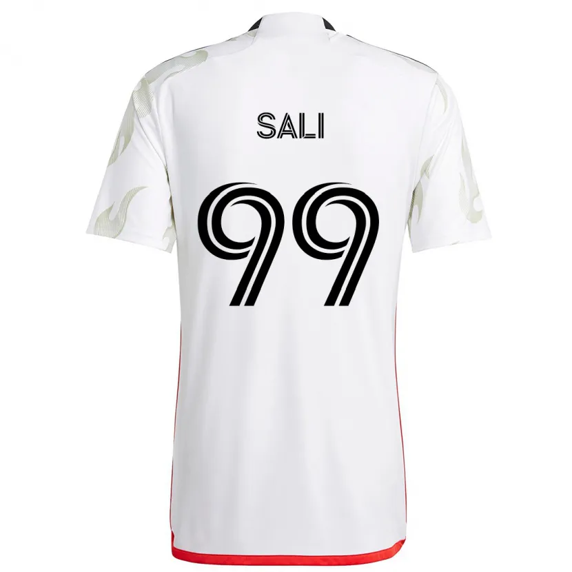 Danxen Niño Camiseta Enes Sali #99 Blanco Rojo Negro 2ª Equipación 2024/25 La Camisa