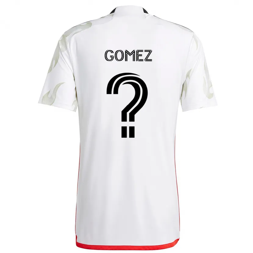 Danxen Niño Camiseta Victor Gomez #0 Blanco Rojo Negro 2ª Equipación 2024/25 La Camisa