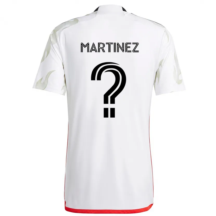 Danxen Niño Camiseta Jonathan Martinez #0 Blanco Rojo Negro 2ª Equipación 2024/25 La Camisa