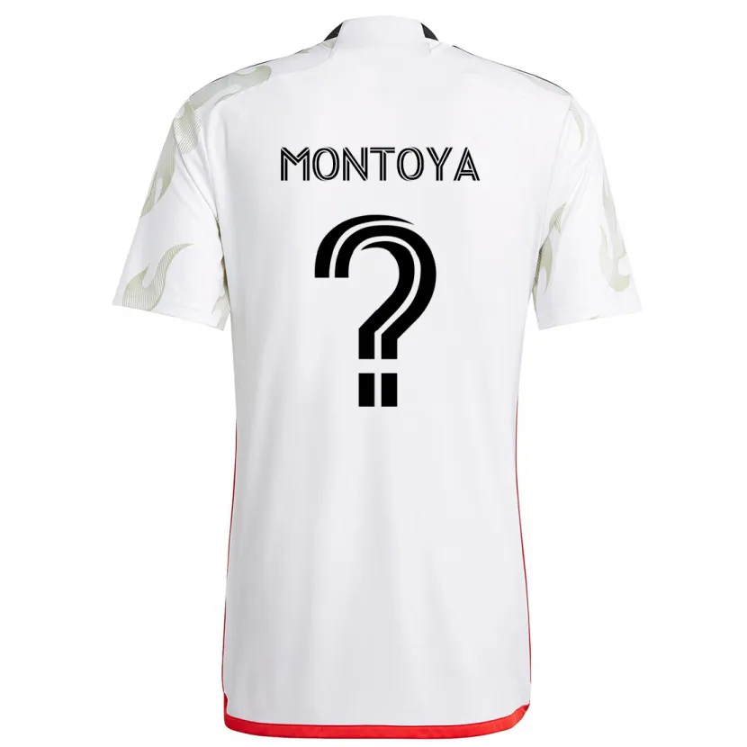 Danxen Niño Camiseta Nicolás Montoya #0 Blanco Rojo Negro 2ª Equipación 2024/25 La Camisa