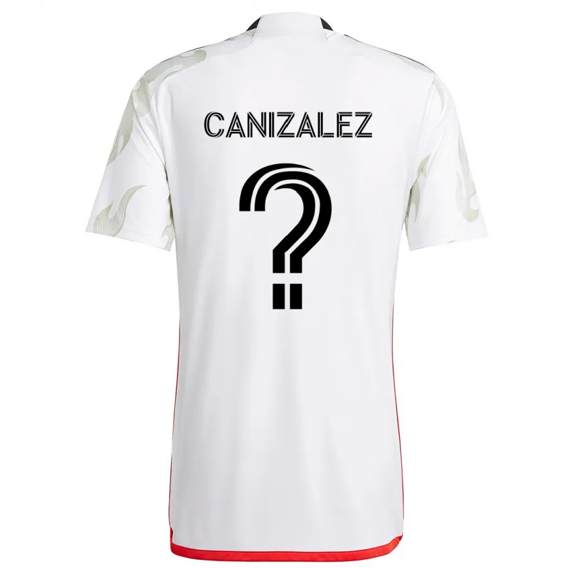 Danxen Niño Camiseta Henry Canizalez #0 Blanco Rojo Negro 2ª Equipación 2024/25 La Camisa