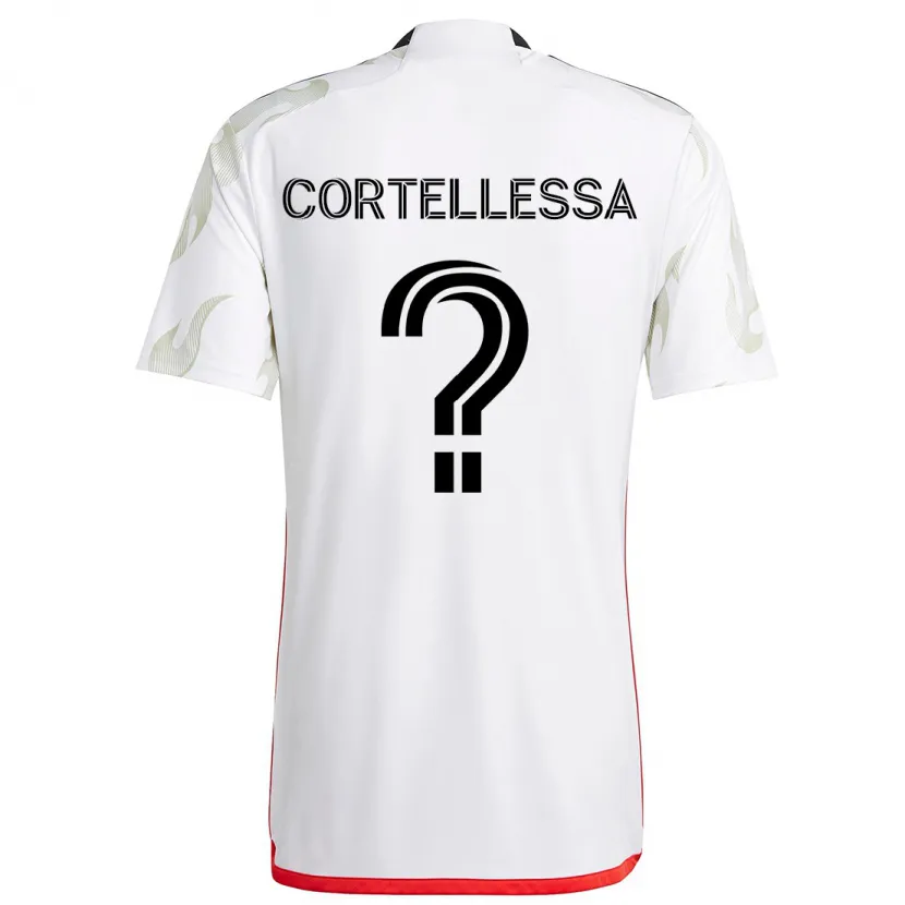 Danxen Niño Camiseta Michael Cortellessa #0 Blanco Rojo Negro 2ª Equipación 2024/25 La Camisa