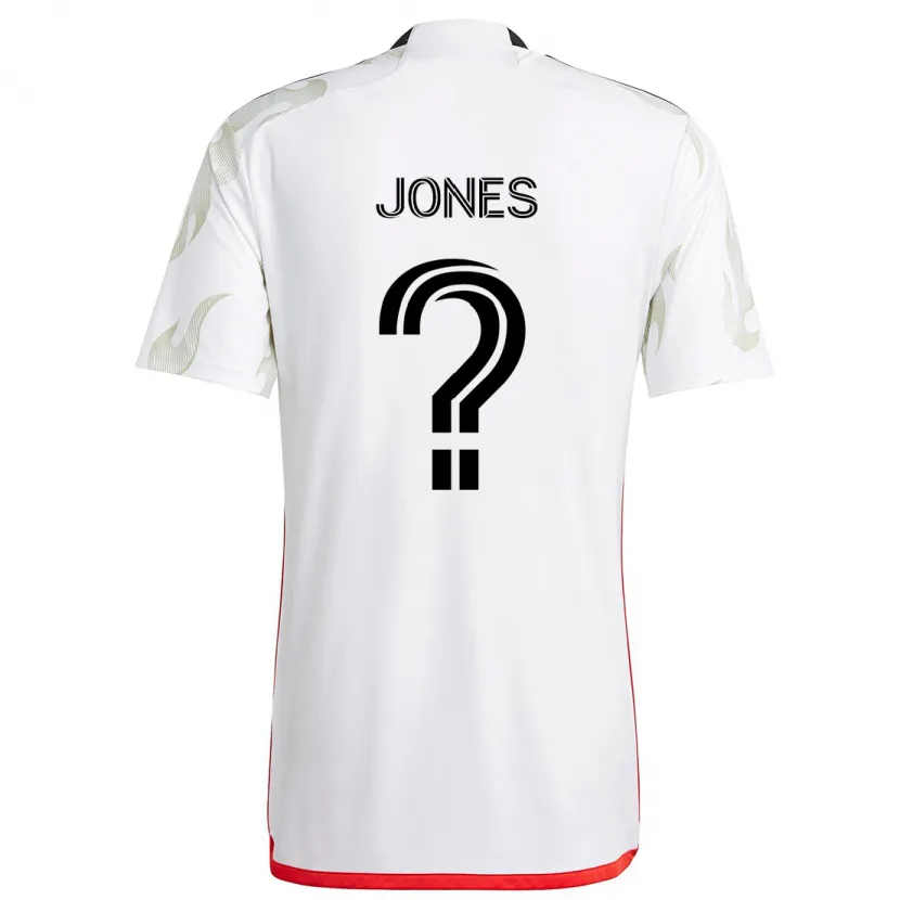 Danxen Niño Camiseta Jordan Jones #0 Blanco Rojo Negro 2ª Equipación 2024/25 La Camisa