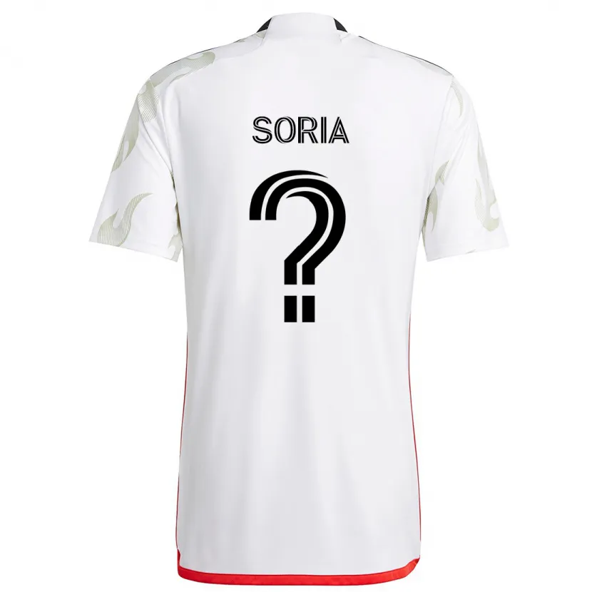 Danxen Niño Camiseta Alex Soria #0 Blanco Rojo Negro 2ª Equipación 2024/25 La Camisa