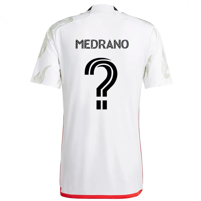 Danxen Niño Camiseta Gael Medrano #0 Blanco Rojo Negro 2ª Equipación 2024/25 La Camisa