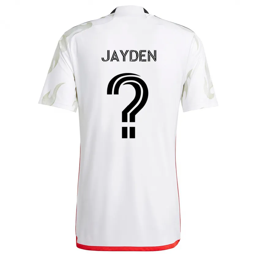 Danxen Niño Camiseta Rus Jayden #0 Blanco Rojo Negro 2ª Equipación 2024/25 La Camisa