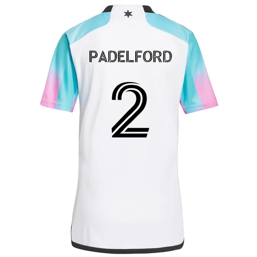 Danxen Niño Camiseta Devin Padelford #2 Blanco Azul Negro 2ª Equipación 2024/25 La Camisa