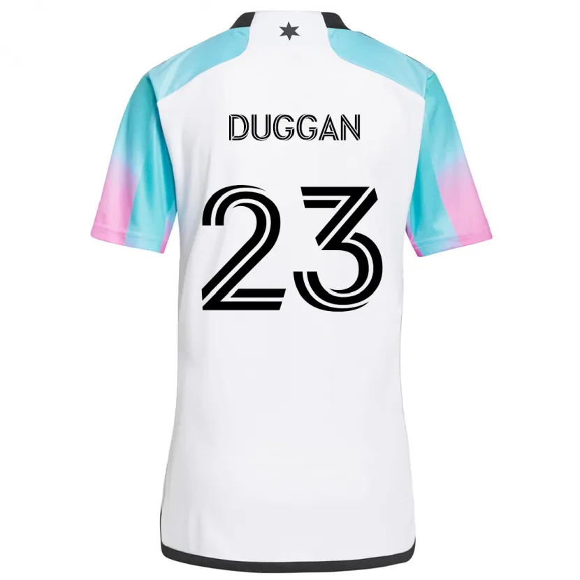 Danxen Niño Camiseta Morris Duggan #23 Blanco Azul Negro 2ª Equipación 2024/25 La Camisa