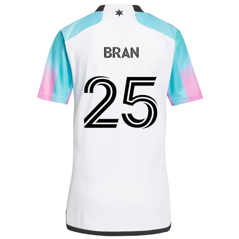 Danxen Niño Camiseta Alejandro Bran #25 Blanco Azul Negro 2ª Equipación 2024/25 La Camisa