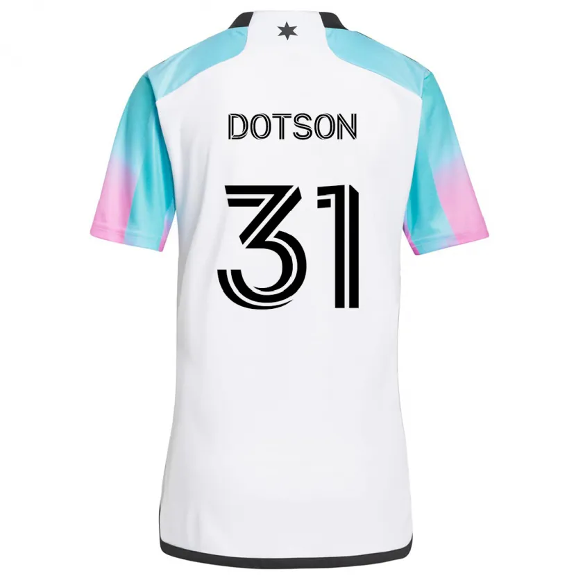 Danxen Niño Camiseta Hassani Dotson #31 Blanco Azul Negro 2ª Equipación 2024/25 La Camisa