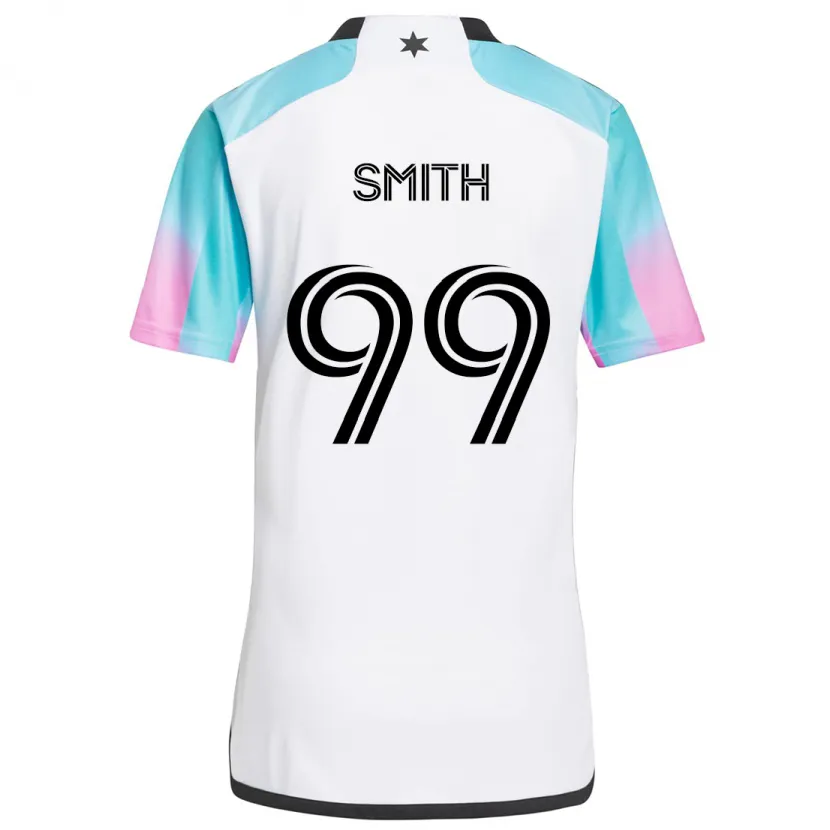 Danxen Niño Camiseta Jordan Adebayo-Smith #99 Blanco Azul Negro 2ª Equipación 2024/25 La Camisa