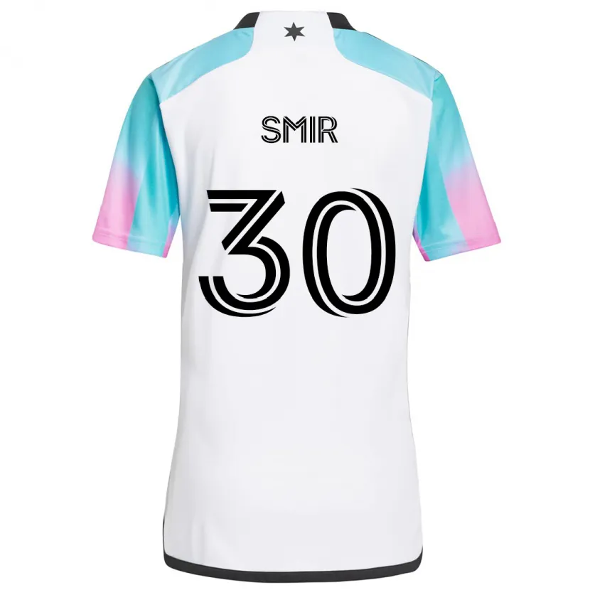 Danxen Niño Camiseta Alec Smir #30 Blanco Azul Negro 2ª Equipación 2024/25 La Camisa