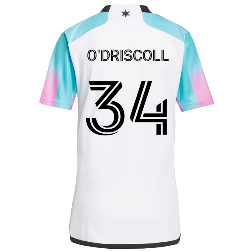 Danxen Niño Camiseta Rory O'driscoll #34 Blanco Azul Negro 2ª Equipación 2024/25 La Camisa