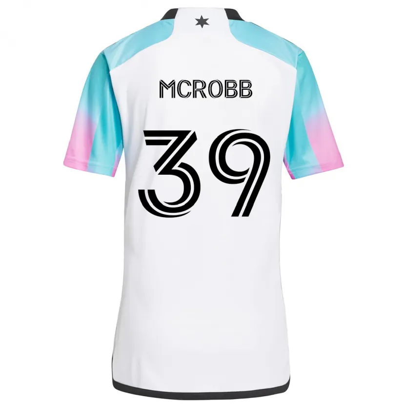 Danxen Niño Camiseta Finn Mcrobb #39 Blanco Azul Negro 2ª Equipación 2024/25 La Camisa