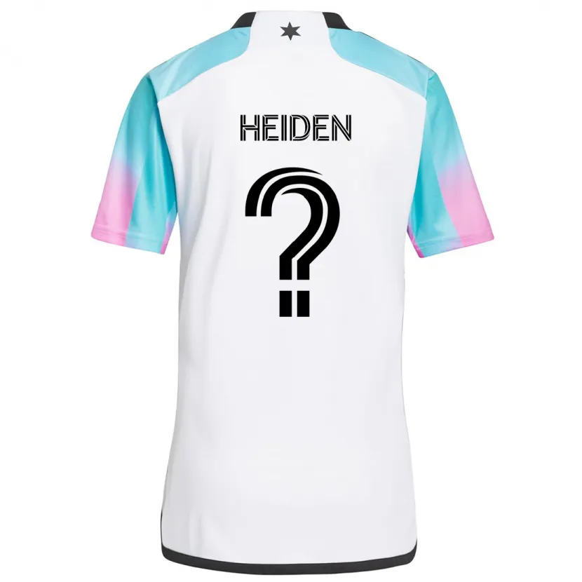 Danxen Niño Camiseta Adam Heiden #0 Blanco Azul Negro 2ª Equipación 2024/25 La Camisa