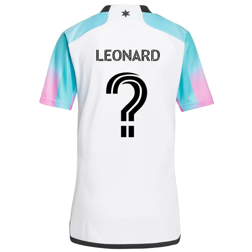 Danxen Niño Camiseta Tyler Leonard #0 Blanco Azul Negro 2ª Equipación 2024/25 La Camisa