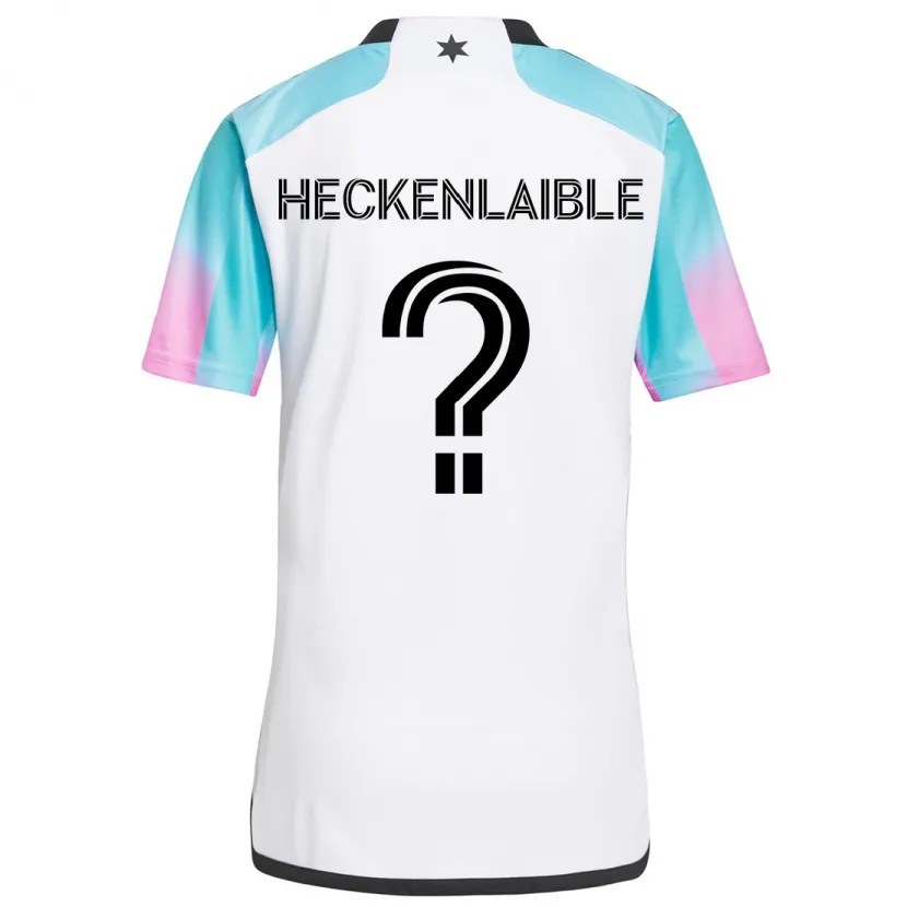 Danxen Niño Camiseta Andrew Heckenlaible #0 Blanco Azul Negro 2ª Equipación 2024/25 La Camisa