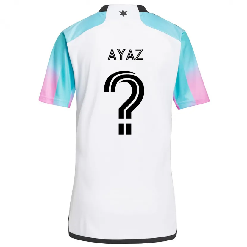 Danxen Niño Camiseta Luke Ayaz #0 Blanco Azul Negro 2ª Equipación 2024/25 La Camisa