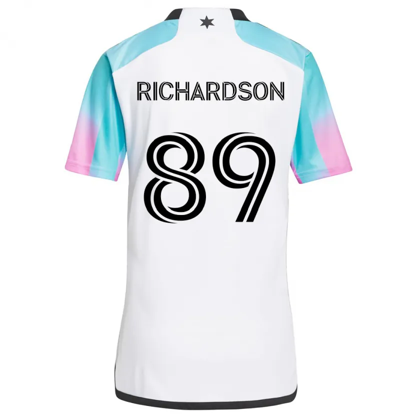 Danxen Niño Camiseta Nick Richardson #89 Blanco Azul Negro 2ª Equipación 2024/25 La Camisa