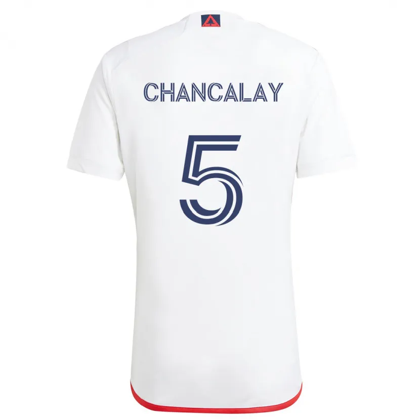 Danxen Niño Camiseta Tomás Chancalay #5 Blanco Rojo 2ª Equipación 2024/25 La Camisa