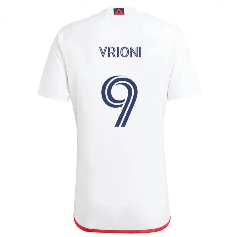 Danxen Niño Camiseta Giacomo Vrioni #9 Blanco Rojo 2ª Equipación 2024/25 La Camisa