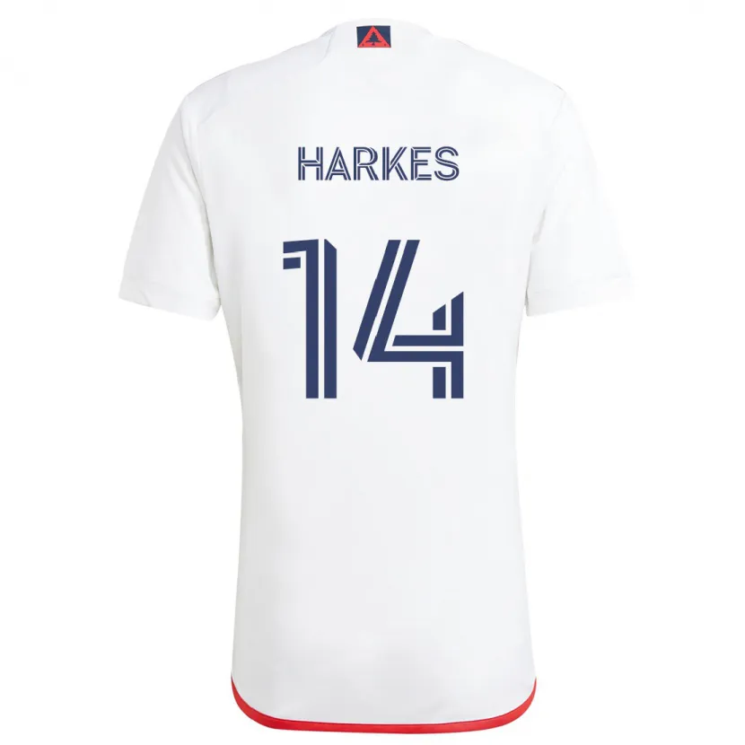 Danxen Niño Camiseta Ian Harkes #14 Blanco Rojo 2ª Equipación 2024/25 La Camisa